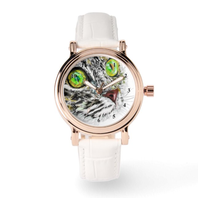 Grappige kattenhorloge horloge (Voorkant)