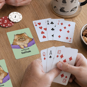 Grappige kattenhouding pokerkaarten