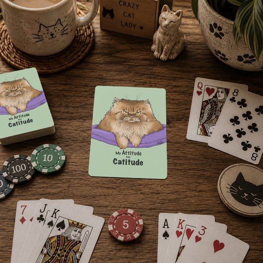 Grappige kattenhouding pokerkaarten
