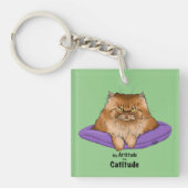 Grappige kattenhouding sleutelhanger (Voorkant)