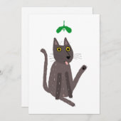 Grappige kattenhumor feestdagenkaart (Voorkant / Achterkant)