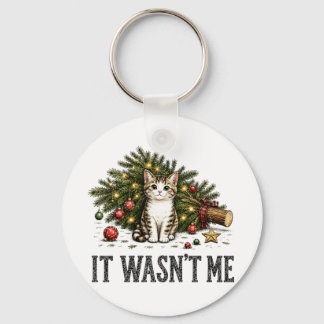 Grappige Kattenkerst Het Was Ik Niet Sleutelhanger