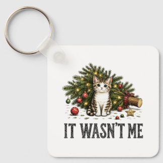 Grappige Kattenkerstmis Het Was Ik Niet Sleutelhanger