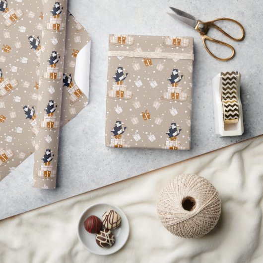 Grappige Kattenkerstsurprise Cadeaupapier (Crafts)