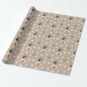 Grappige Kattenkerstsurprise Cadeaupapier (Uitgerold)