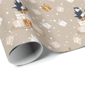 Grappige Kattenkerstsurprise Cadeaupapier (Rol Hoek)