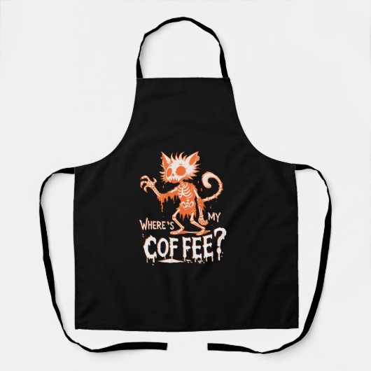 Grappige Kattenkoffie Waar Is Mijn Koffie_ Hilaris Schort (Voorkant)