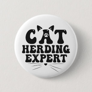 Grappige kattenkudde Expert humoristische dierlijk Ronde Button 5,7 Cm