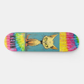 Grappige kattenkunst aangepaste naam Skateboard De (Horizontaal)
