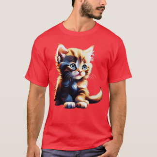 grappige kattenkunst print Deze schattige Cat Art  T-shirt