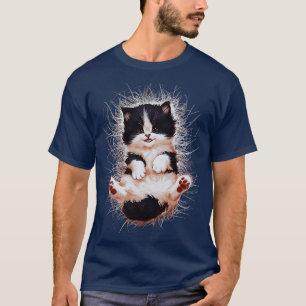 grappige kattenkunst print Deze schattige Cat Art T-shirt