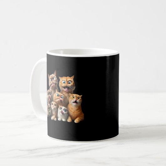 Grappige kattenkunst print koffiemok (Voorkant links)