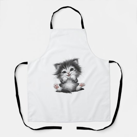 Grappige kattenkunst print schort (Voorkant)