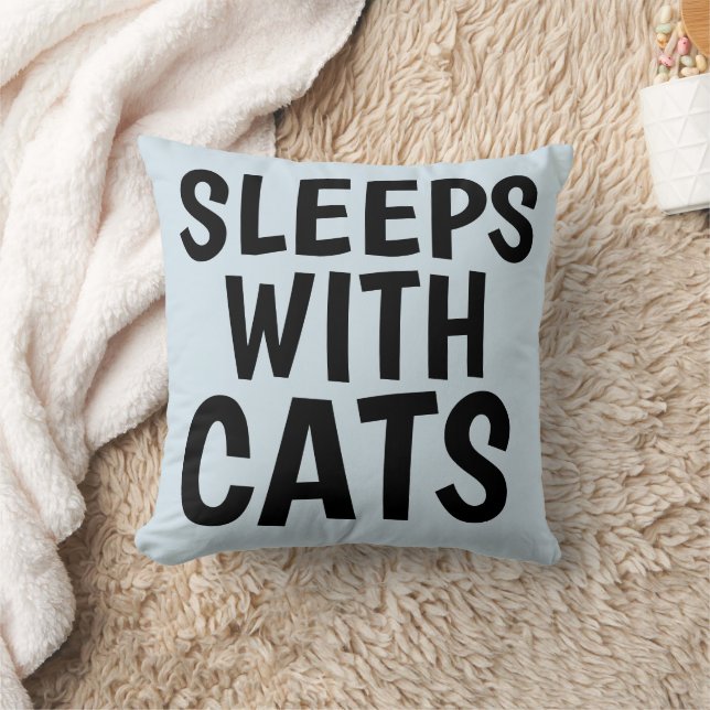Grappige kattenkussens, SLAAP MET KATTEN Kussen (Deken)