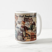 Grappige kattenleraar die kattenstudenten onderwij koffiemok (Voorkant rechts)