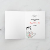 Grappige kattenliefde en koffie Valentijn Feestdagen Kaart (Binnen)