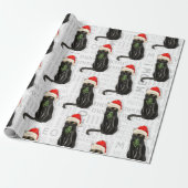 Grappige Kattenliefhebber Black Bombay Kerstmis Cadeaupapier (Uitgerold)