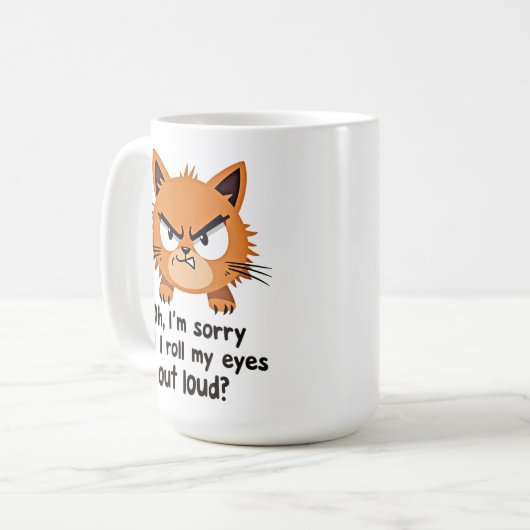 Grappige kattenliefhebber cadeau sarcastisch antis koffiemok (Voorkant links)