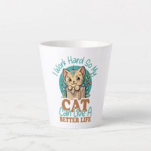 Grappige kattenliefhebber citaat Cute kitten grafi Latte Mok