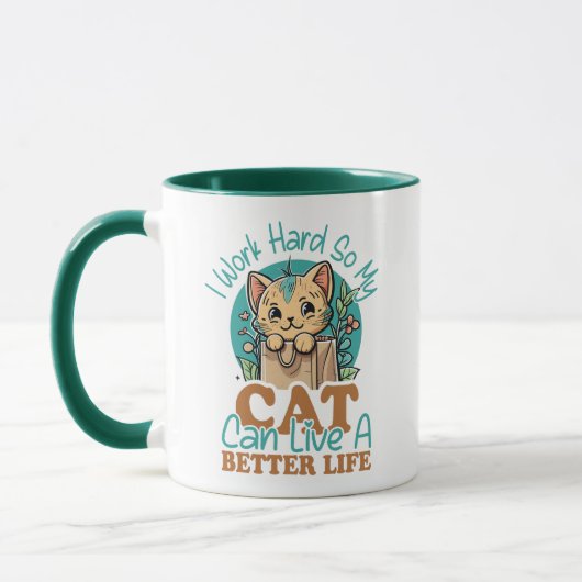 Grappige kattenliefhebber citaat Cute kitten grafi Mok (Links)