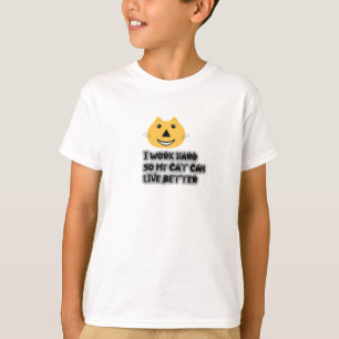 Grappige kattenliefhebber citaat - Ik werk hard zo T-shirt