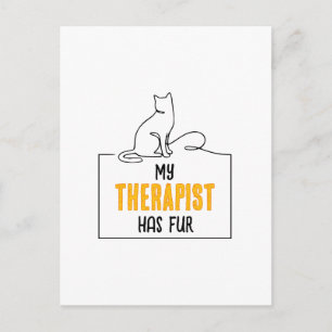 Grappige kattenliefhebber citaat Mijn therapeut he Briefkaart