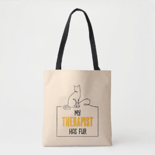 Grappige kattenliefhebber citaat mijn therapeut he tote bag