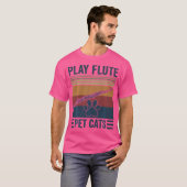 Grappige kattenliefhebber en fluitspeler - Pet Cat T-shirt (Voorkant volledig)