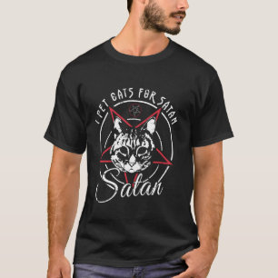 Grappige kattenliefhebber en satanisch occult pent t-shirt