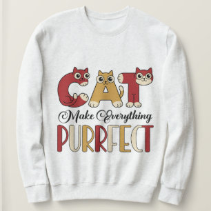 Grappige kattenliefhebber grafische woordkunst trui