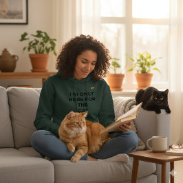 Grappige Kattenliefhebber Hoodie | "Alleen hier vo