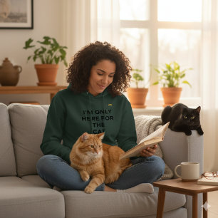 Grappige Kattenliefhebber Hoodie "Alleen hier vo