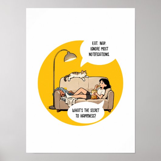 Grappige Kattenliefhebber Introvert Humor Quote Poster (Voorkant)