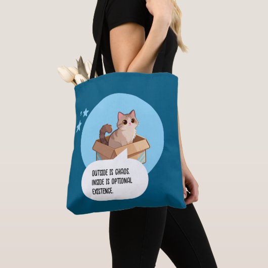 Grappige Kattenliefhebber Introvert Humor Tote Bag (Dichtbij)