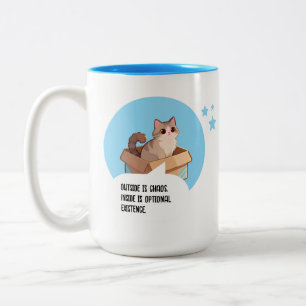 Grappige Kattenliefhebber Introvert Humor Tweekleurige Koffiemok