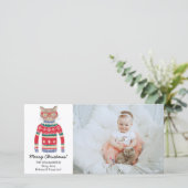 Grappige Kattenliefhebber Kersttrui Aangepaste Fot Feestdagenkaart (Staand voorkant)