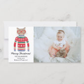 Grappige Kattenliefhebber Kersttrui Aangepaste Fot Feestdagenkaart (Voorkant)