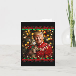Grappige Kattenliefhebber Kersttrui Trump Lelijke  Kaart
