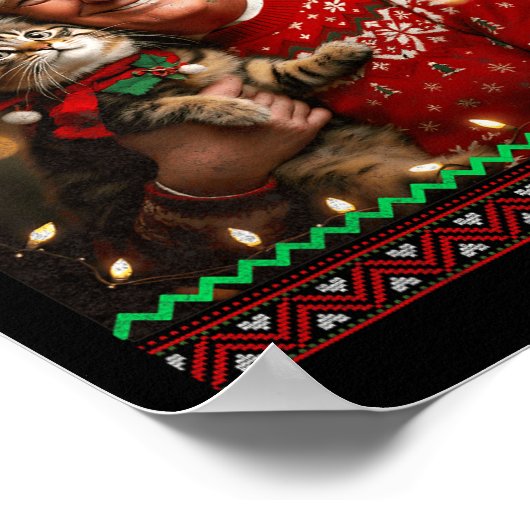 Grappige Kattenliefhebber Kersttrui Trump Lelijke  Poster (Hoek)