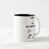 Grappige kattenliefhebber Mok - Koffie en katten = (Voorkant rechts)