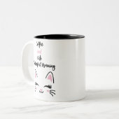 Grappige kattenliefhebber Mok - Koffie en katten = (Voorkant links)