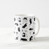 Grappige kattenliefhebber mok met zwart-wit patroo (Voorkant rechts)