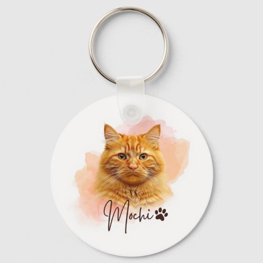 Grappige Kattenliefhebber Sleutelhanger – Mochi (Voorkant)
