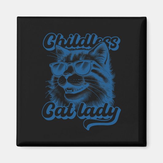 Grappige kattenliefhebber zonder kinderen magneet (Voorkant)