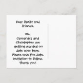 Grappige kattenliefhebbers redden de trouwdatum aankondigingskaart (Achterkant)