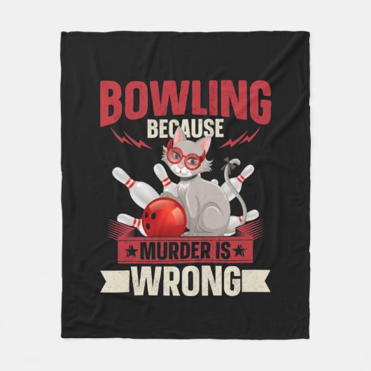 grappige kattenliefhebbers van Bowling-moord Fleece Deken (Voorkant)