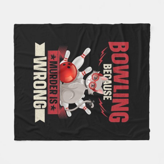 grappige kattenliefhebbers van Bowling-moord Fleece Deken (Voorkant (Horizontaal))