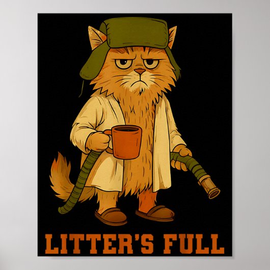 Grappige Kattenliefhebbers Volle Grappige Koffie C Poster (Voorkant)