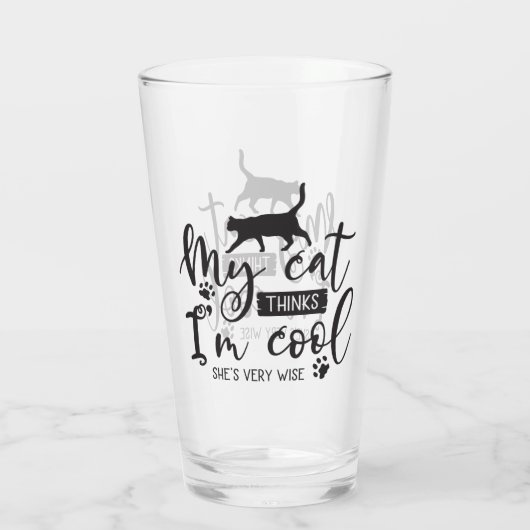 grappige kattenliefhebbers woordkunst glas (Achterkant)
