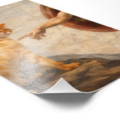 Grappige kattenmeme kunst Creatie van Adam met kat Foto Afdruk (Hoek)